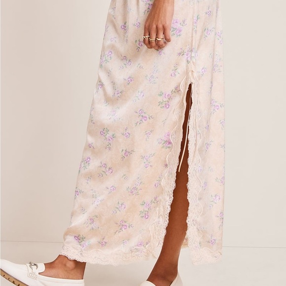 Floral Satin Midi Skirt, S, NWT - Picture 2 of 8